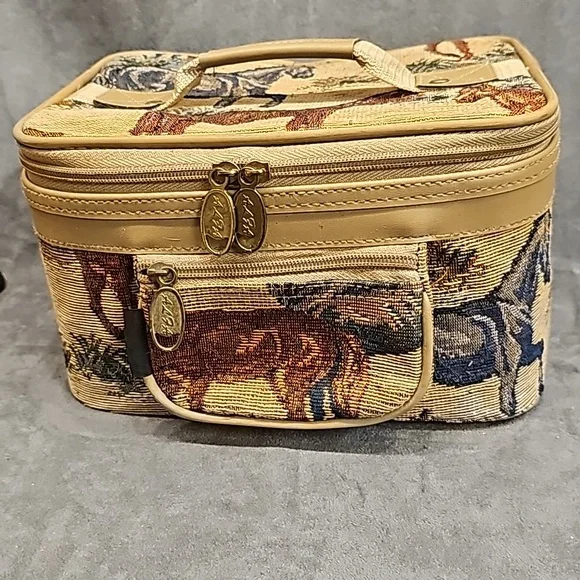 Vintage Makeup Train Equestrian Horses Travel - Picture 3 of 12